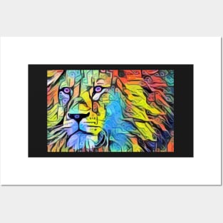 Abstract Lion Posters and Art